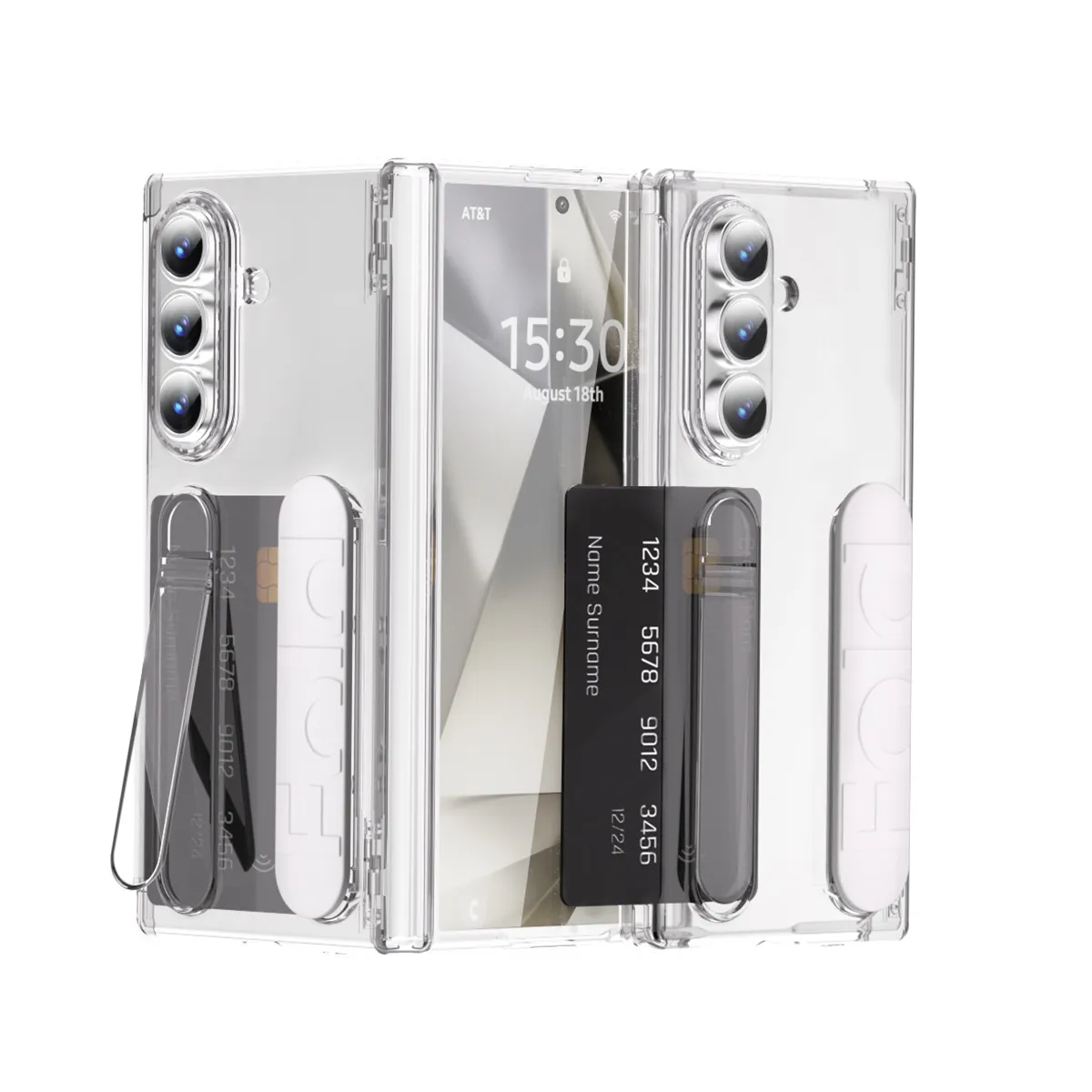 Compatible with Samsung Zfold7 phone case, FOLD6 folding official wristband, card slot, hinge case, and integrated protective film.