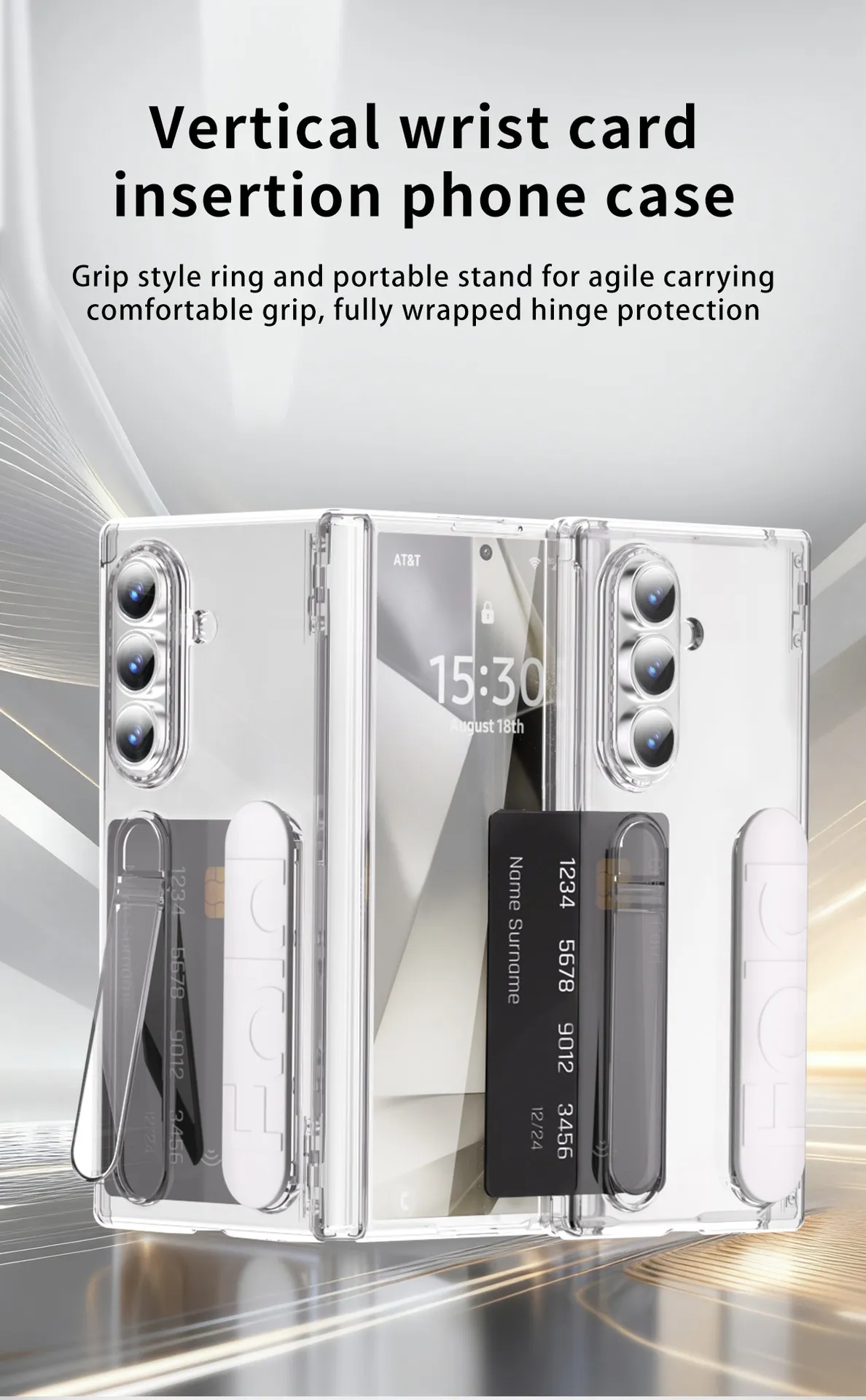 Compatible with Samsung Zfold7 phone case, FOLD6 folding official wristband, card slot, hinge case, and integrated protective film.