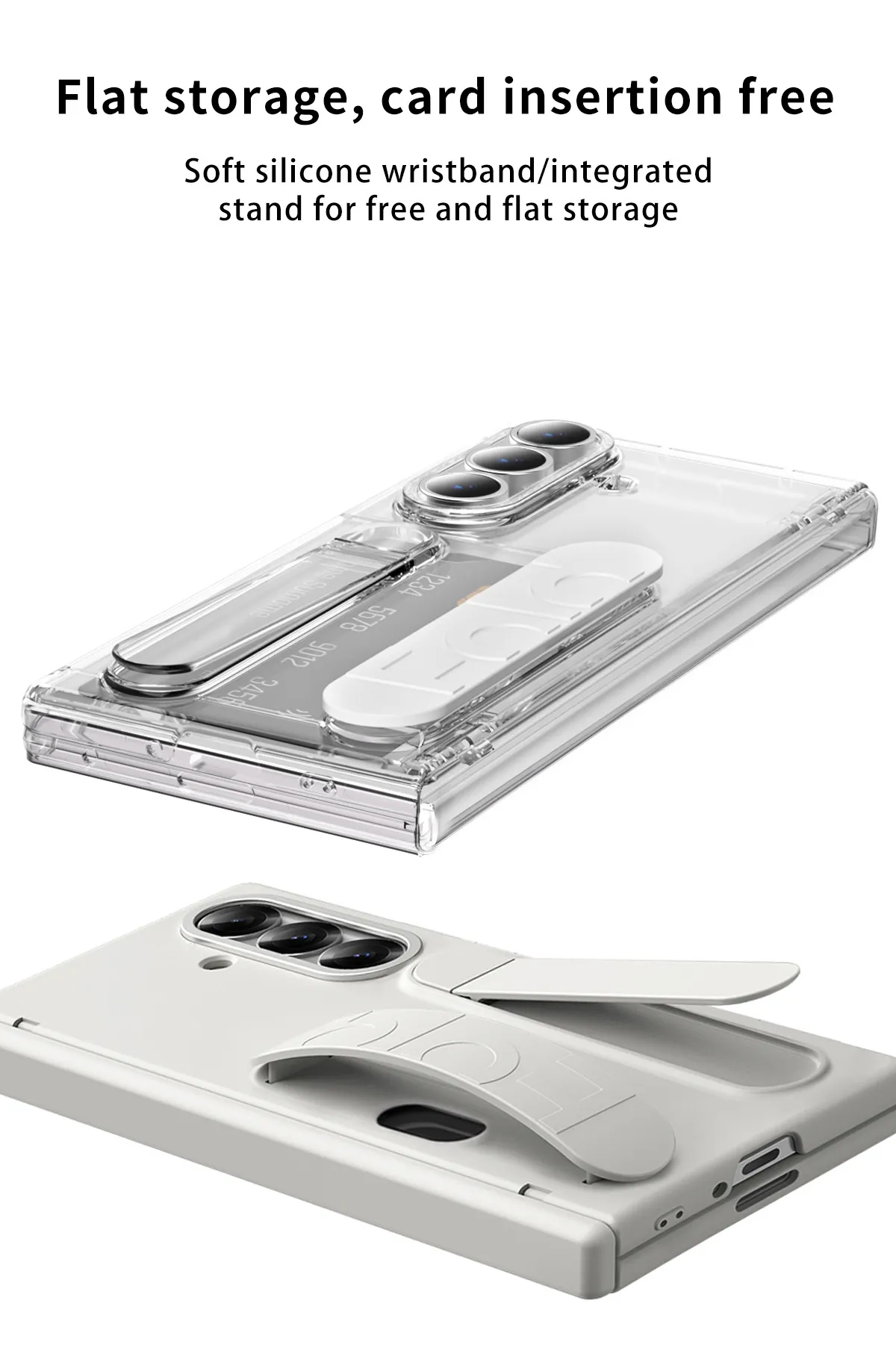 Compatible with Samsung Zfold7 phone case, FOLD6 folding official wristband, card slot, hinge case, and integrated protective film.