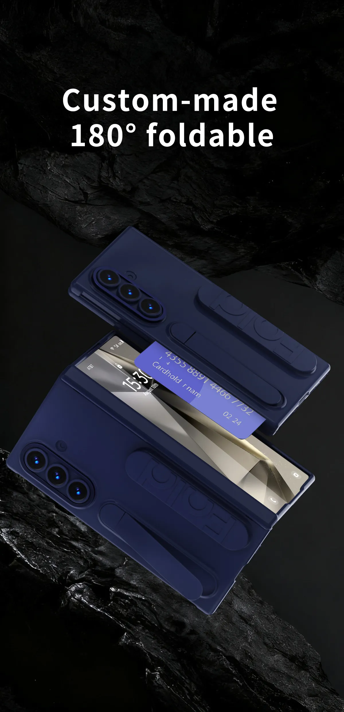Compatible with Samsung Zfold7 phone case, FOLD6 folding official wristband, card slot, hinge case, and integrated protective film.