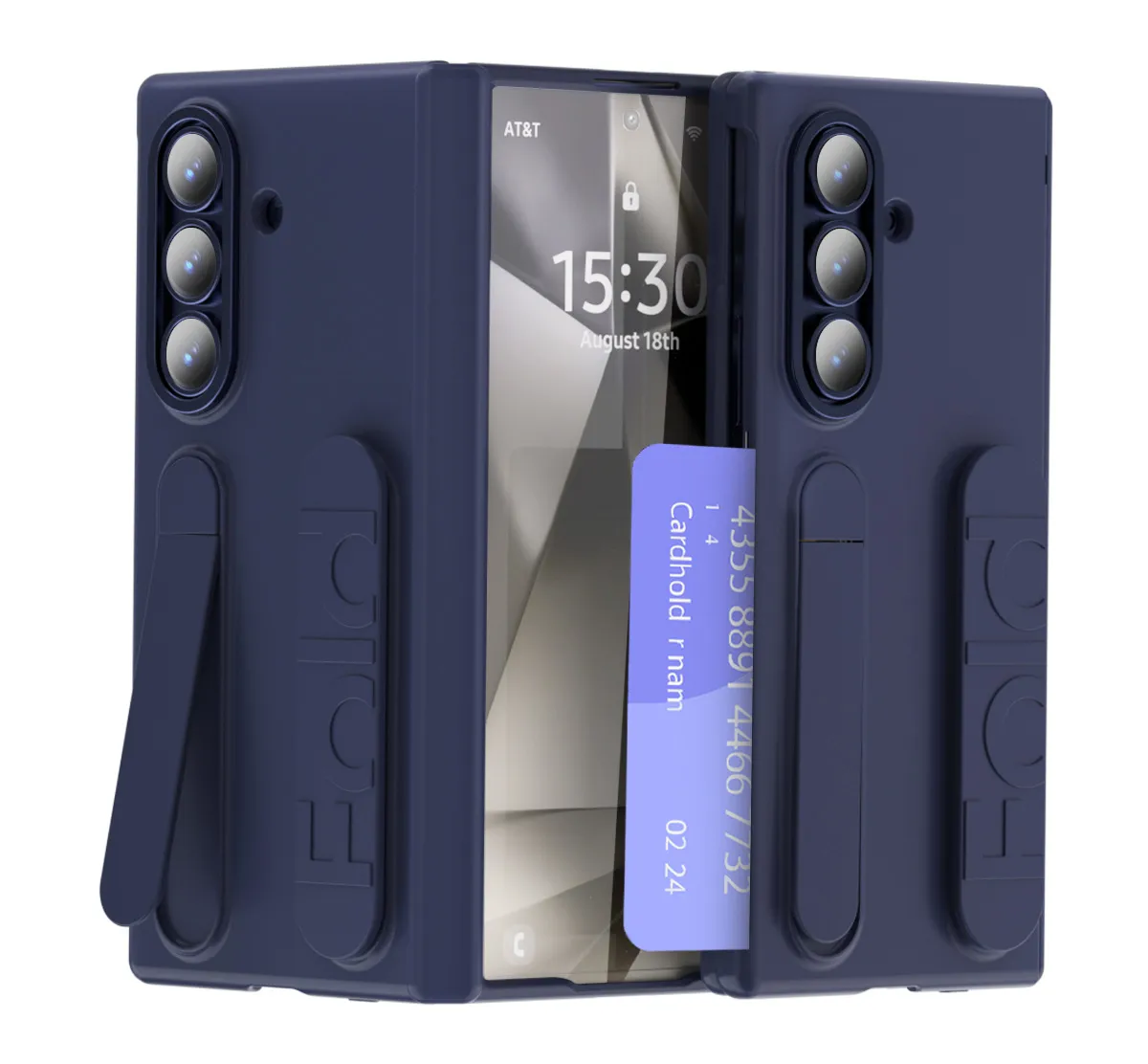 Compatible with Samsung Zfold7 phone case, FOLD6 folding official wristband, card slot, hinge case, and integrated protective film.