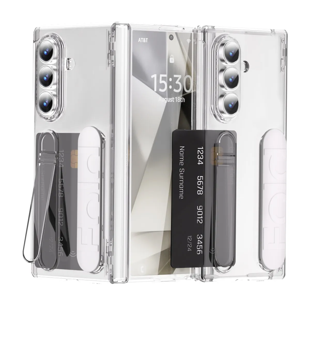 Compatible with Samsung Zfold7 phone case, FOLD6 folding official wristband, card slot, hinge case, and integrated protective film.
