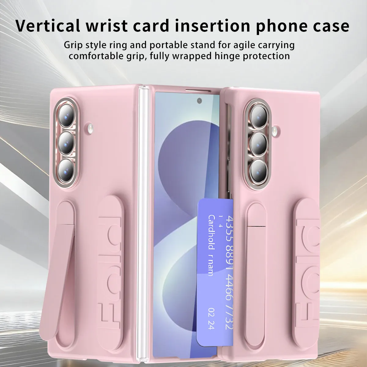 Compatible with Samsung Zfold8 Ultra phone case, FOLD8 folding official wristband, card slot type case and screen protector