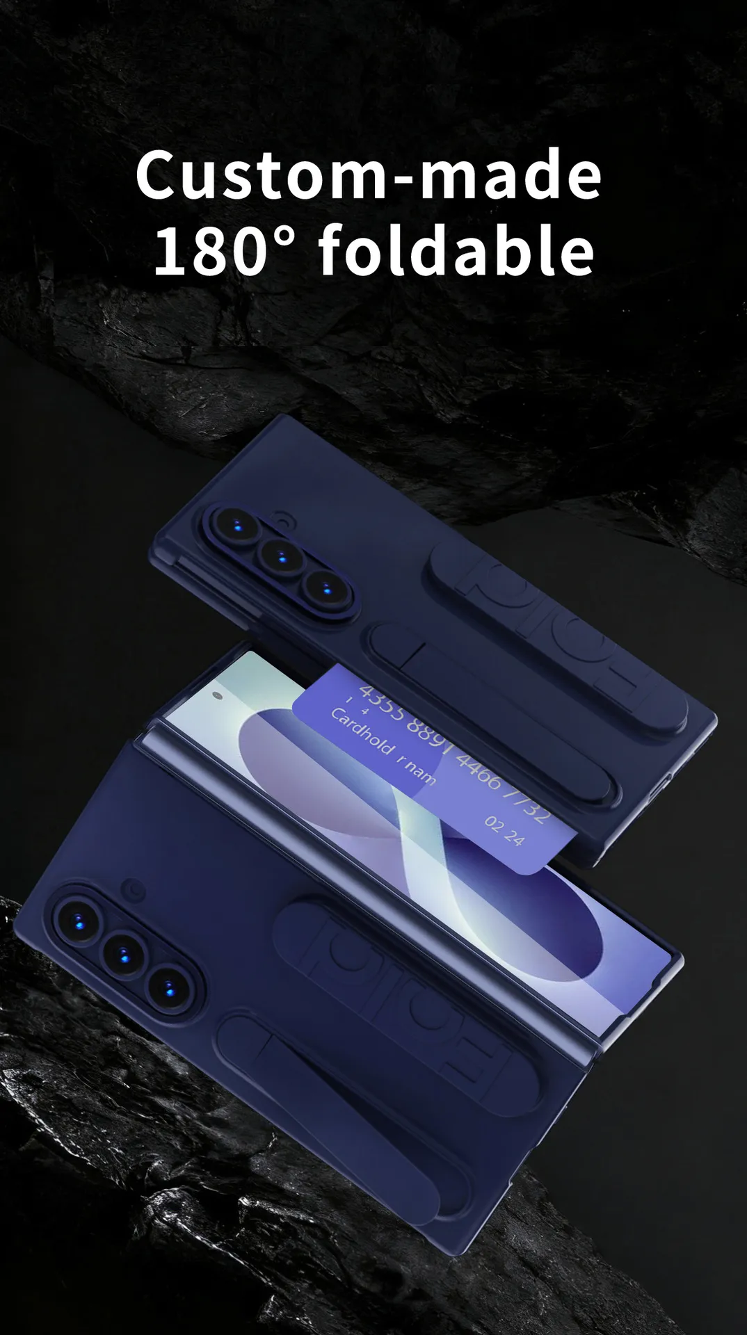 Compatible with Samsung Zfold8 Ultra phone case, FOLD8 folding official wristband, card slot type case and screen protector