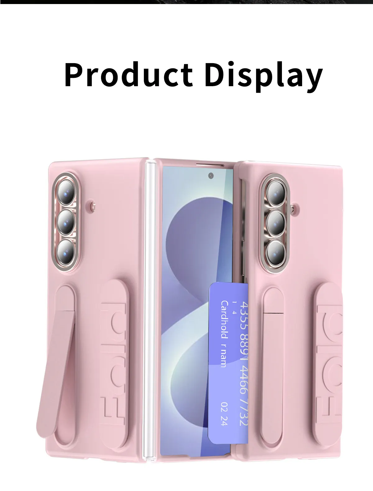 Compatible with Samsung Zfold8 Ultra phone case, FOLD8 folding official wristband, card slot type case and screen protector