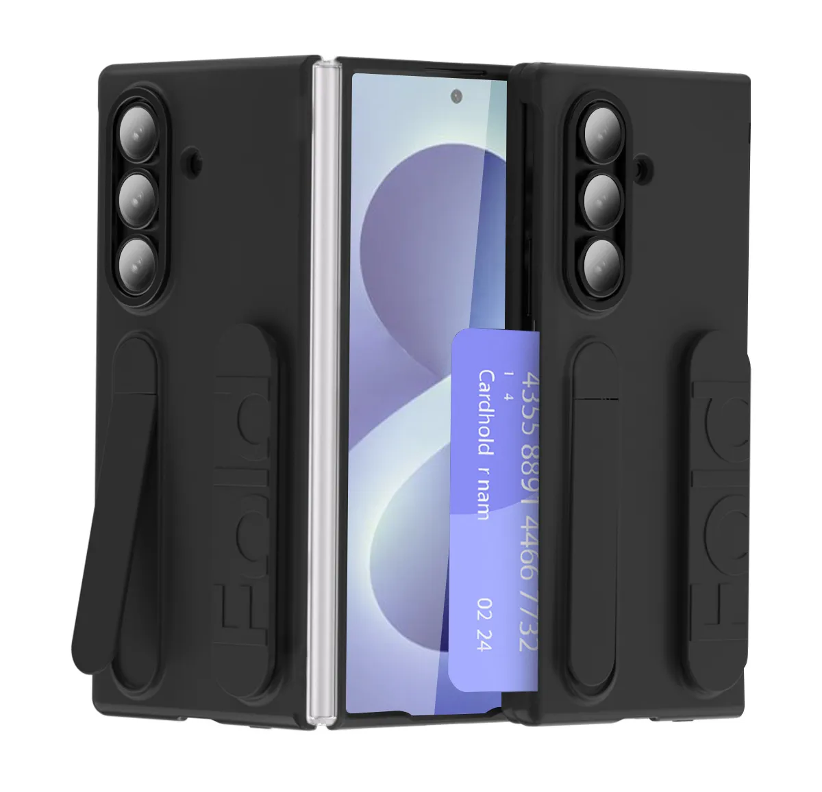 Compatible with Samsung Zfold8 Ultra phone case, FOLD8 folding official wristband, card slot type case and screen protector