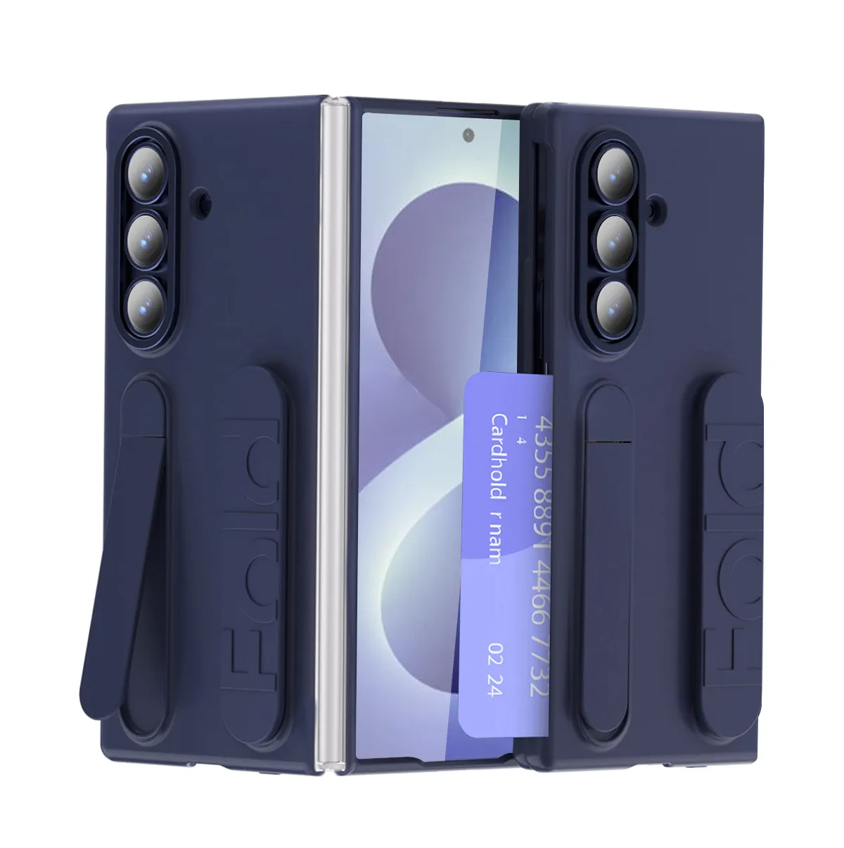 Compatible with Samsung Zfold8 Ultra phone case, FOLD8 folding official wristband, card slot type case and screen protector