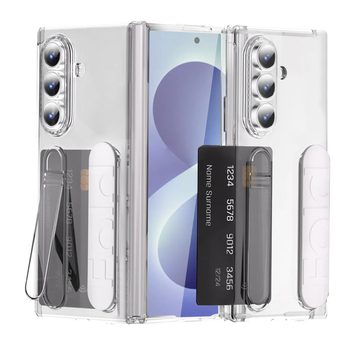 Compatible with Samsung Zfold8 Ultra phone case, FOLD8 folding official wristband, card slot type case and screen protector