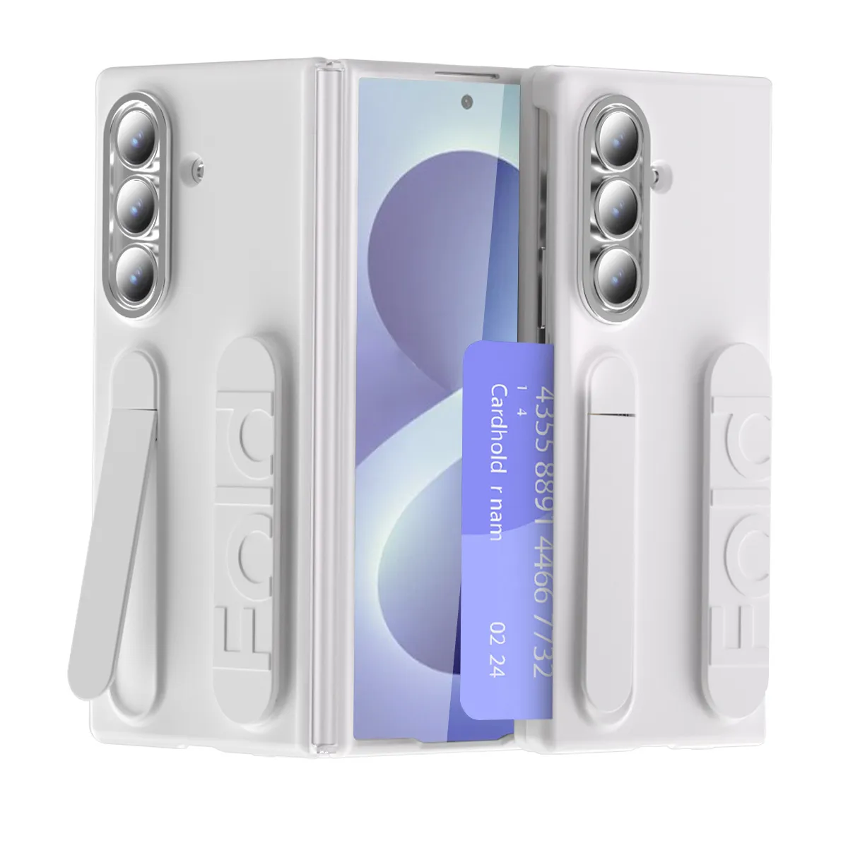 Compatible with Samsung Zfold8 Ultra phone case, FOLD8 folding official wristband, card slot type case and screen protector