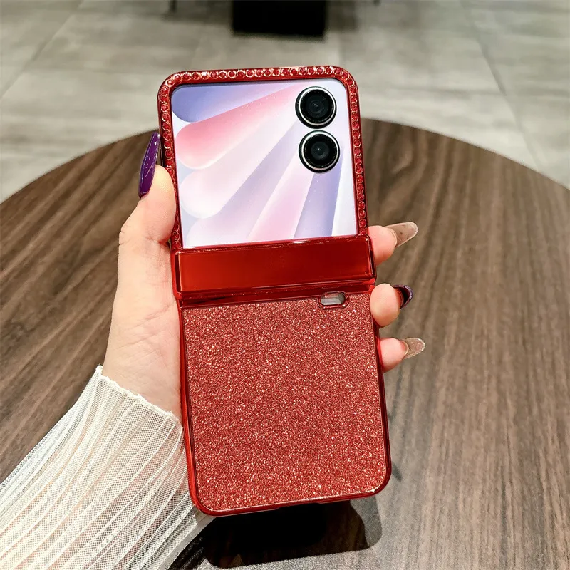 Compatible with Honor Magic V Flip2 phone case, foldable screen, China Red luxury diamond-studded drop-proof protective case