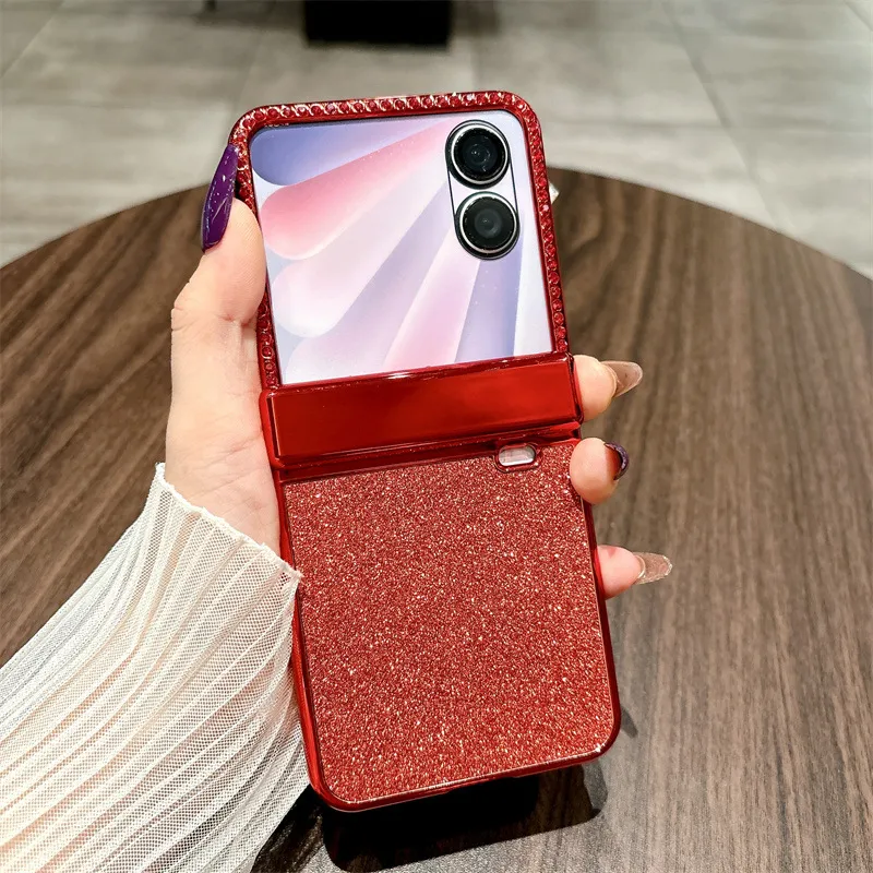 Compatible with Honor Magic V Flip2 phone case, foldable screen, China Red luxury diamond-studded drop-proof protective case