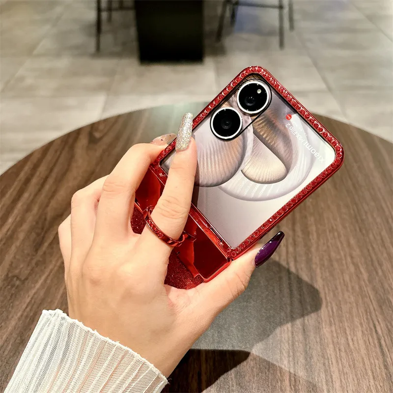 Compatible with Xiaomi MIX Flip2 phone case, glittery full-coverage hinge for drop protection.