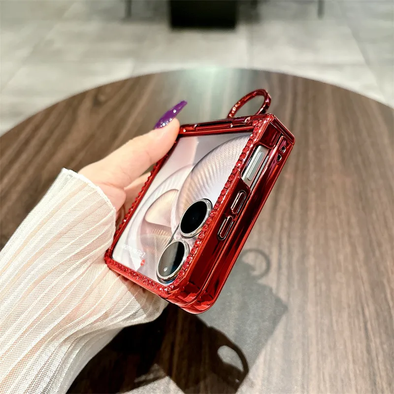 Compatible with Xiaomi MIX Flip2 phone case, glittery full-coverage hinge for drop protection.