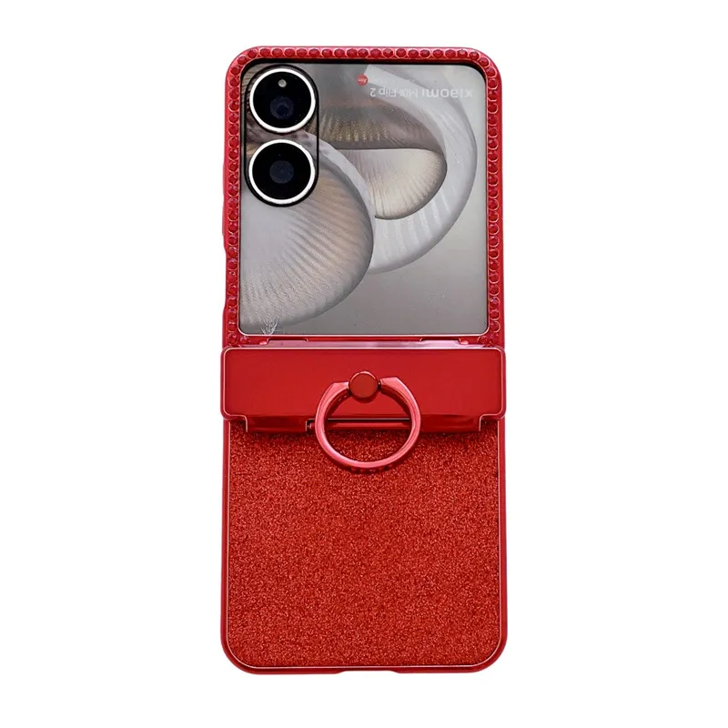 Compatible with Xiaomi MIX Flip2 phone case, glittery full-coverage hinge for drop protection.