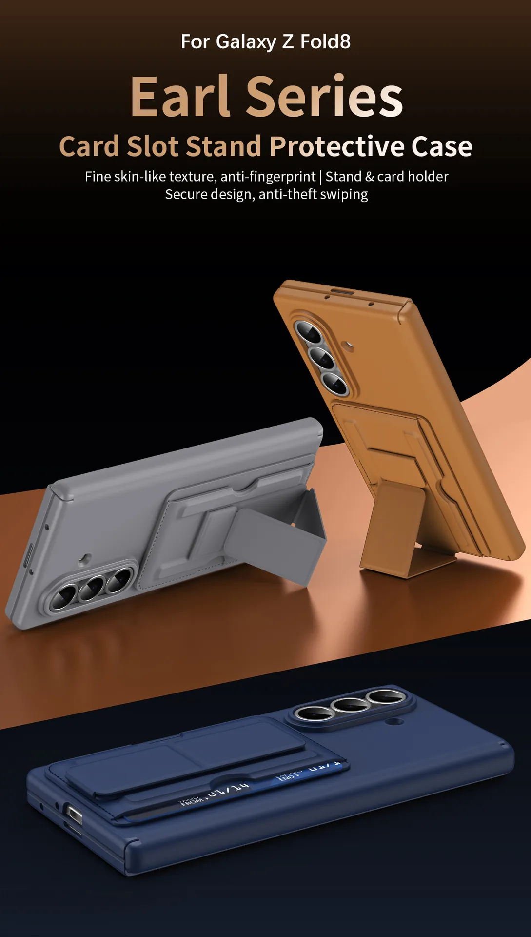 Compatible with Samsung Zfold8 Ultra phone case, foldable screen, SIM card holder, all-in-one protective case.