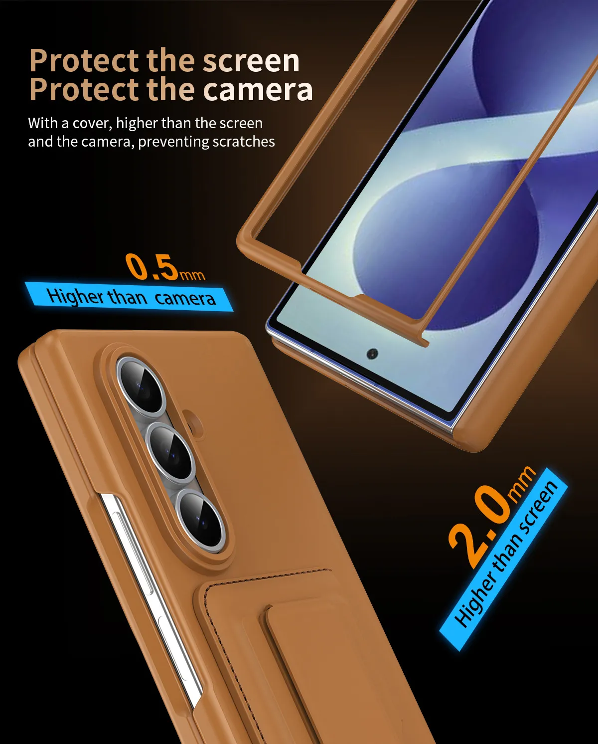 Compatible with Samsung Zfold8 Ultra phone case, foldable screen, SIM card holder, all-in-one protective case.