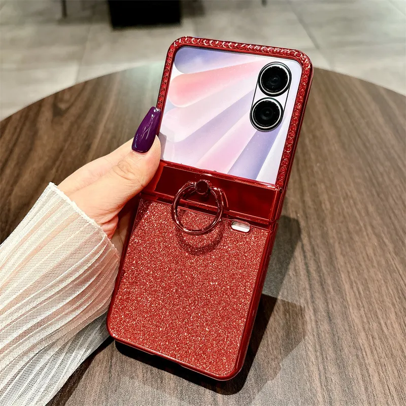 Compatible with Honor Magic V Flip2 phone case, foldable screen ring, luxury diamond-studded drop-proof protective case