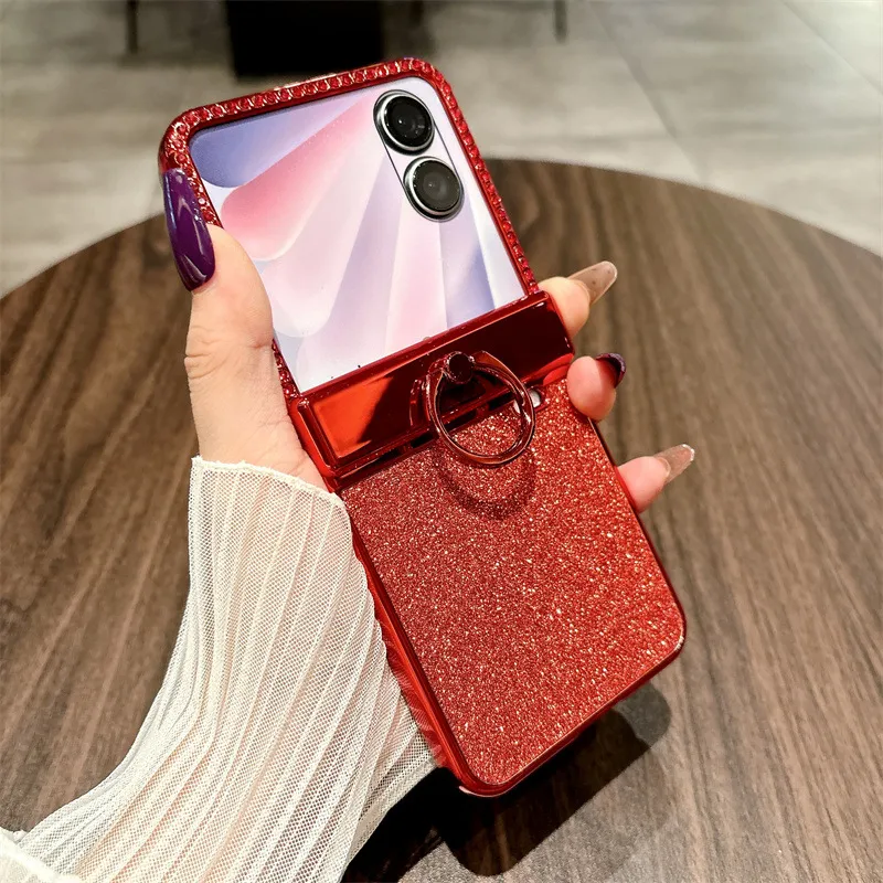 Compatible with Honor Magic V Flip2 phone case, foldable screen ring, luxury diamond-studded drop-proof protective case