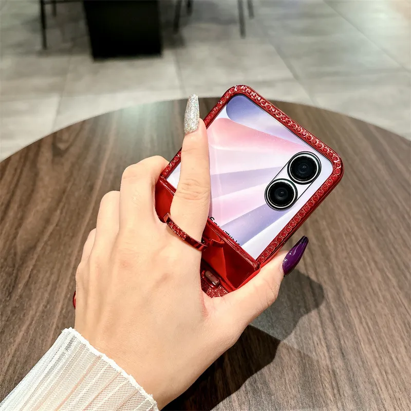 Compatible with Honor Magic V Flip2 phone case, foldable screen ring, luxury diamond-studded drop-proof protective case