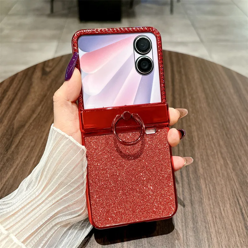 Compatible with Honor Magic V Flip2 phone case, foldable screen ring, luxury diamond-studded drop-proof protective case