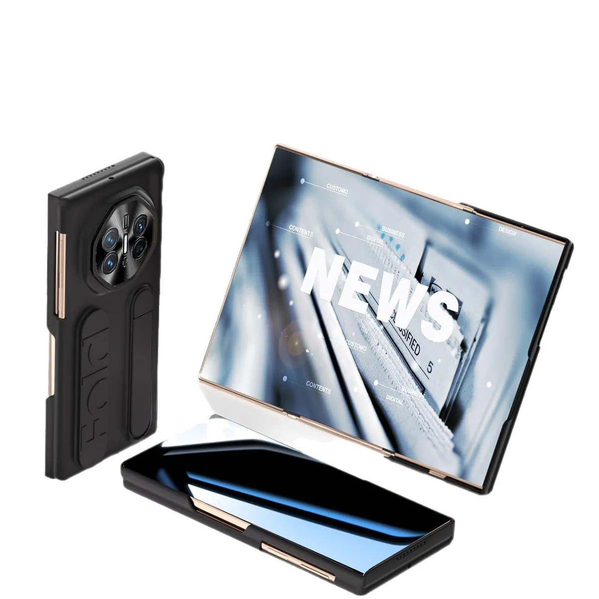 Compatible with Huawei MATEXTS phone case, folding screen wristband stand hinge full-coverage drop-proof protective case