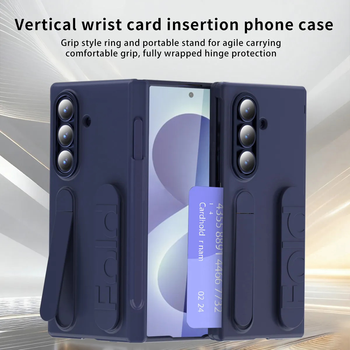 Compatible with Samsung Zfold8 phone case, FOLD7 folding official wrist strap, card slot, pen slot, integrated protective case.
