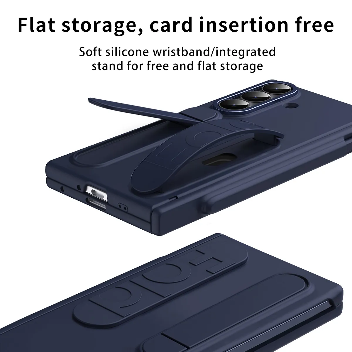 Compatible with Samsung Zfold8 phone case, FOLD7 folding official wrist strap, card slot, pen slot, integrated protective case.
