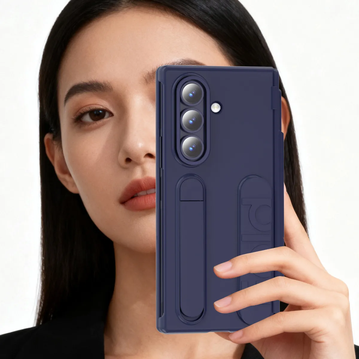 Compatible with Samsung Zfold8 phone case, FOLD7 folding official wrist strap, card slot, pen slot, integrated protective case.