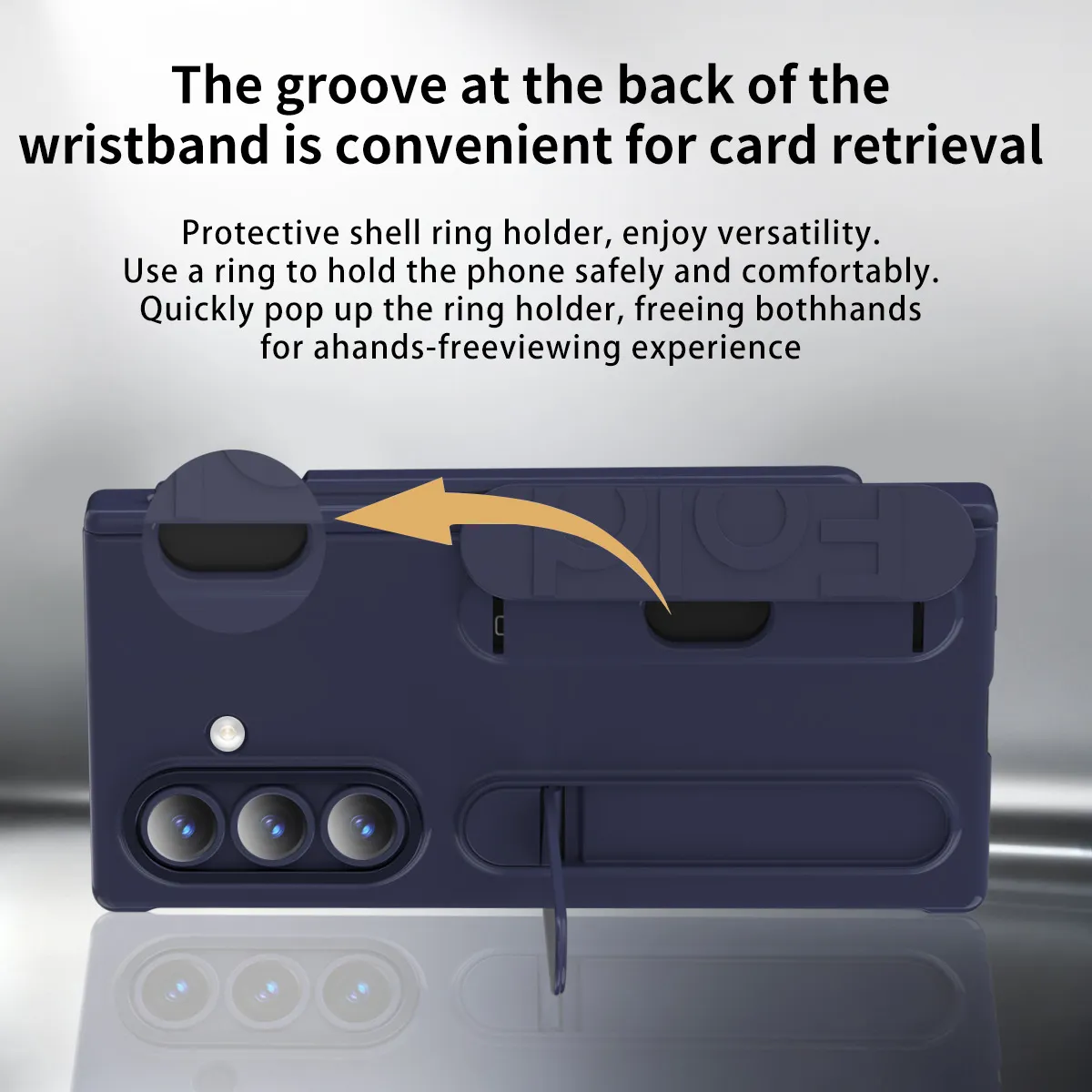 Compatible with Samsung Zfold8 phone case, FOLD7 folding official wrist strap, card slot, pen slot, integrated protective case.