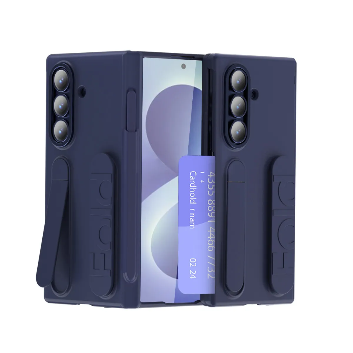 Compatible with Samsung Zfold8 phone case, FOLD7 folding official wrist strap, card slot, pen slot, integrated protective case.
