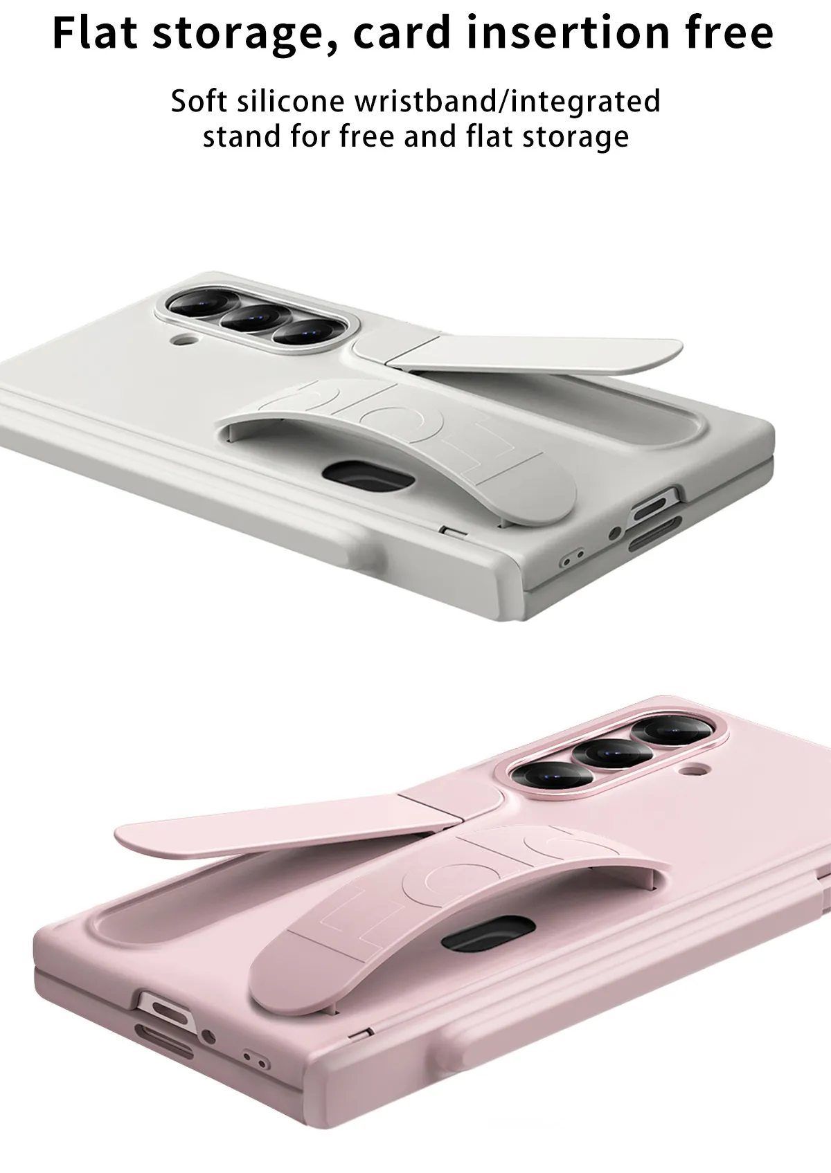 Compatible with Samsung Zfold8 phone case, FOLD7 folding official wrist strap, card slot, pen slot, integrated protective case.
