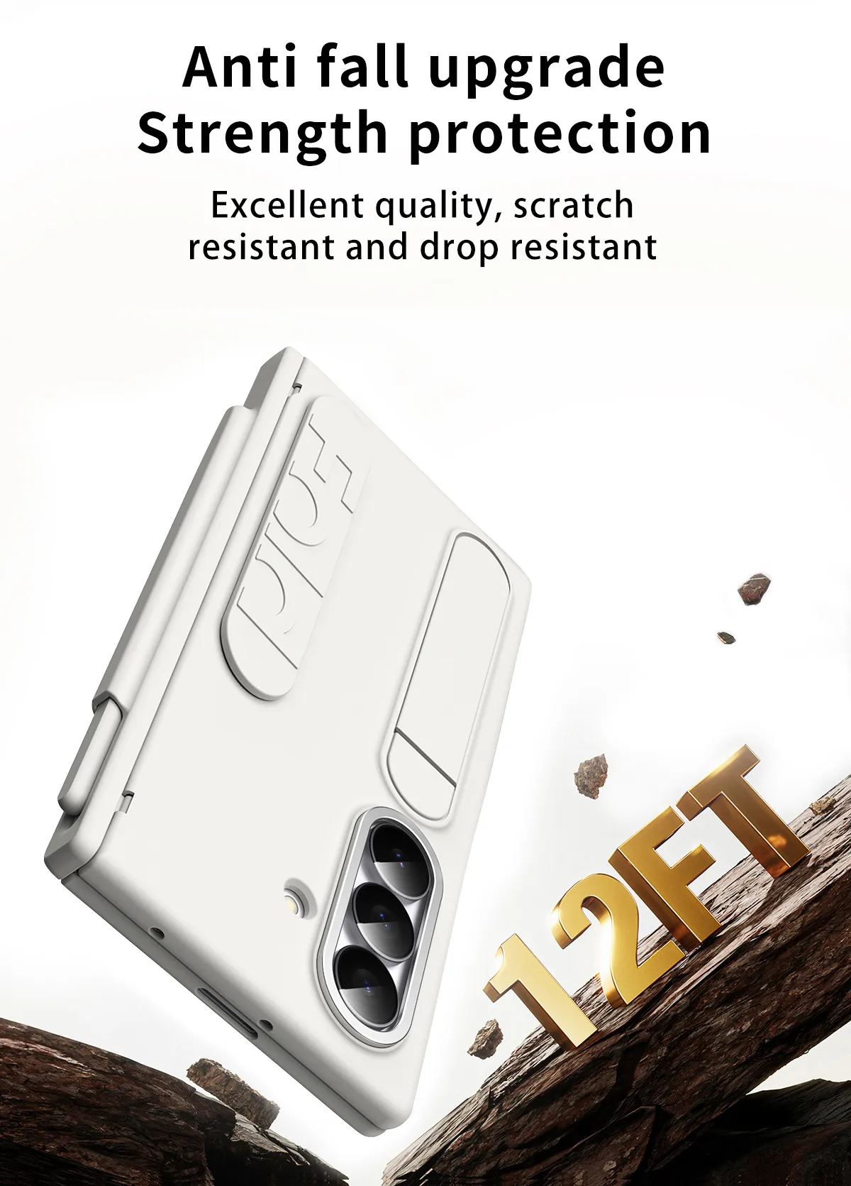 Compatible with Samsung Zfold8 phone case, FOLD7 folding official wrist strap, card slot, pen slot, integrated protective case.