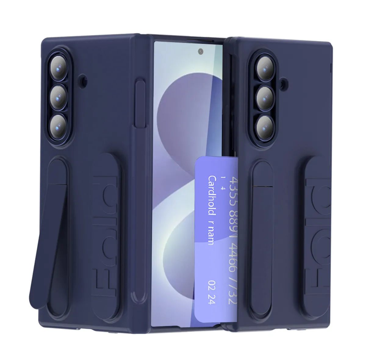 Compatible with Samsung Zfold8 phone case, FOLD7 folding official wrist strap, card slot, pen slot, integrated protective case.