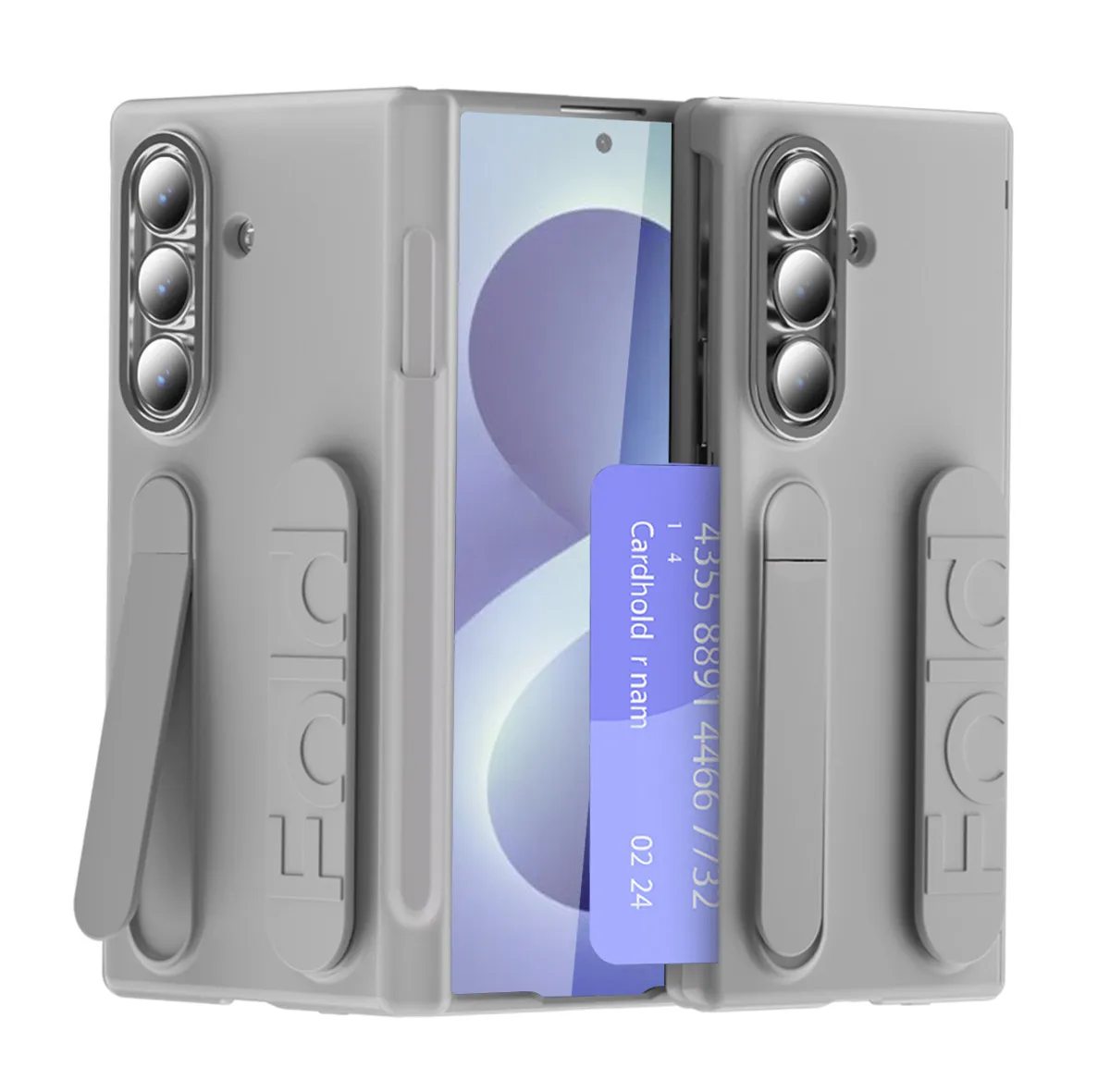 Compatible with Samsung Zfold8 phone case, FOLD7 folding official wrist strap, card slot, pen slot, integrated protective case.