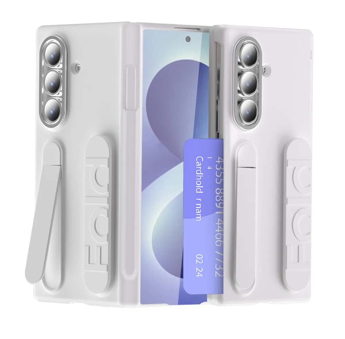 Compatible with Samsung Zfold8 phone case, FOLD7 folding official wrist strap, card slot, pen slot, integrated protective case.