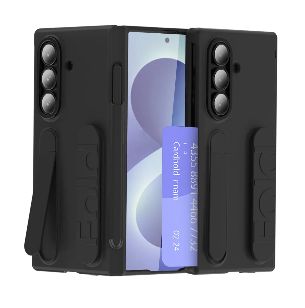 Compatible with Samsung Zfold8 phone case, FOLD7 folding official wrist strap, card slot, pen slot, integrated protective case.