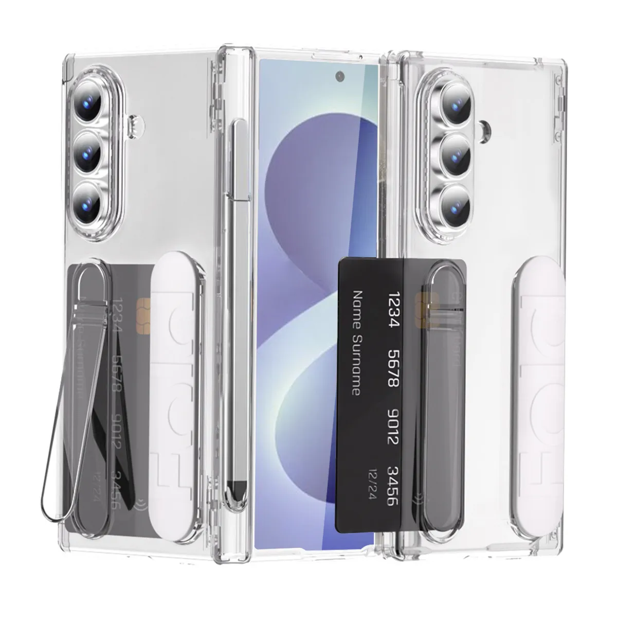 Compatible with Samsung Zfold8 phone case, FOLD7 folding official wrist strap, card slot, pen slot, integrated protective case.