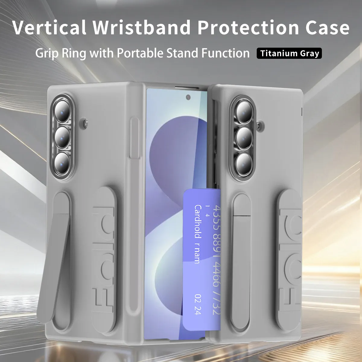 Compatible with Samsung Zfold8 phone case, FOLD7 folding official wrist strap, card slot, pen slot, integrated protective case.