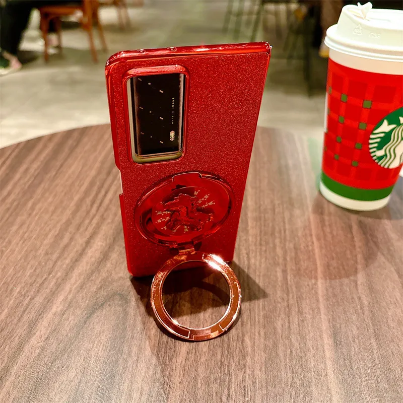 Honor Magic V2 Foldable Screen VS2 Red Year of the Horse New Rotating Ring Anti-drop Protective Case