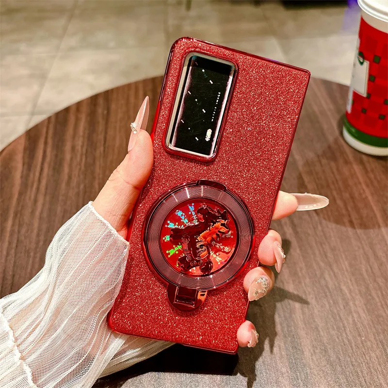 Honor Magic V2 Foldable Screen VS2 Red Year of the Horse New Rotating Ring Anti-drop Protective Case