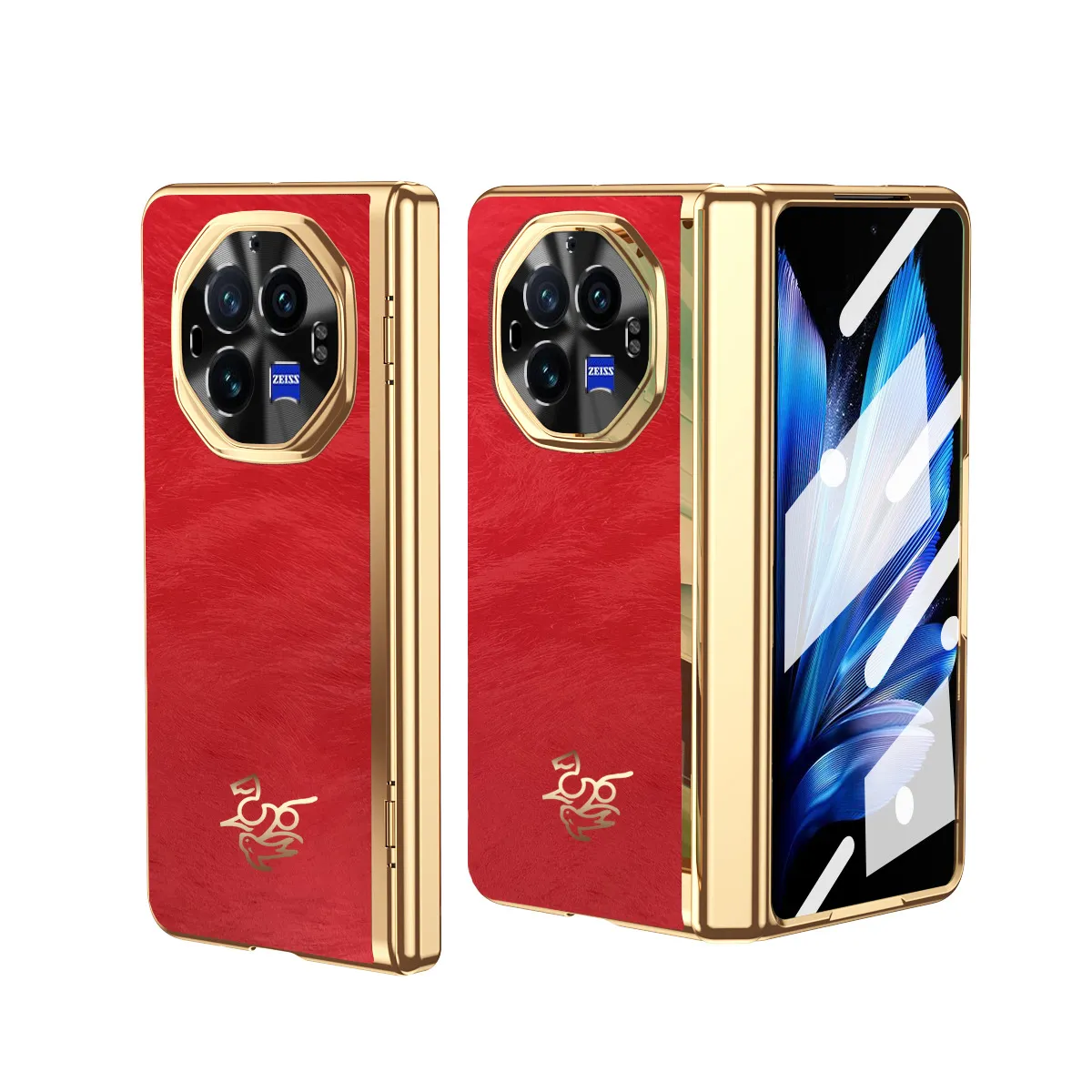 VIVO XFOLD3 phone case, xfold5 integrated case and screen protector, new Year of the Horse model, hinged full-coverage drop-proof protective case.