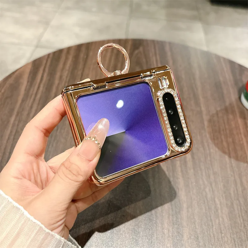 Huawei Pura X Phone Case, PURA X Foldable Screen Water Ripple Electroplated Ring Glitter Hinge Drop Protection Applicable