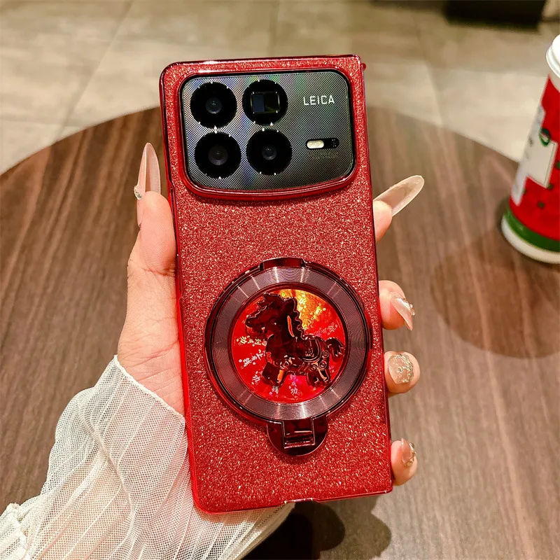 Xiaomi MIX FOLD4 phone case, compatible with Mi Mix Fold 3 foldable screen, Year of the Horse rotating ring, drop-proof case.