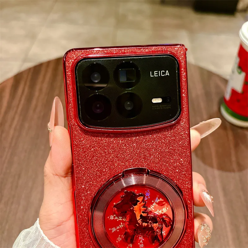 Xiaomi MIX FOLD4 phone case, compatible with Mi Mix Fold 3 foldable screen, Year of the Horse rotating ring, drop-proof case.