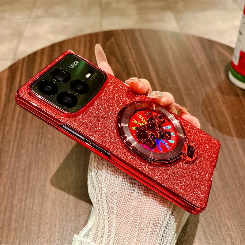 Xiaomi MIX FOLD4 phone case, compatible with Mi Mix Fold 3 foldable screen, Year of the Horse rotating ring, drop-proof case.