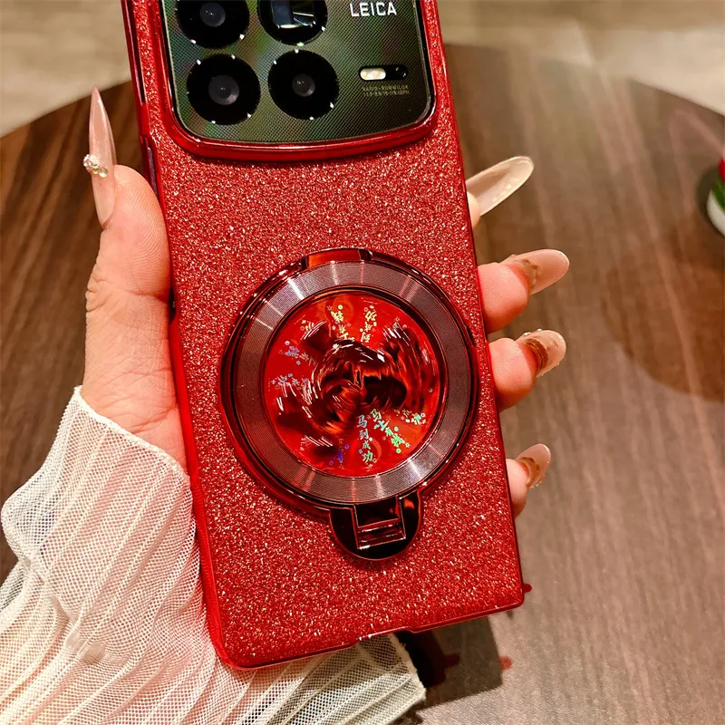 Xiaomi MIX FOLD4 phone case, compatible with Mi Mix Fold 3 foldable screen, Year of the Horse rotating ring, drop-proof case.