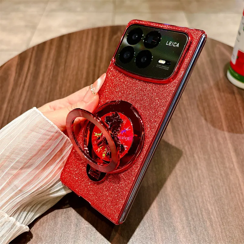 Xiaomi MIX FOLD4 phone case, compatible with Mi Mix Fold 3 foldable screen, Year of the Horse rotating ring, drop-proof case.
