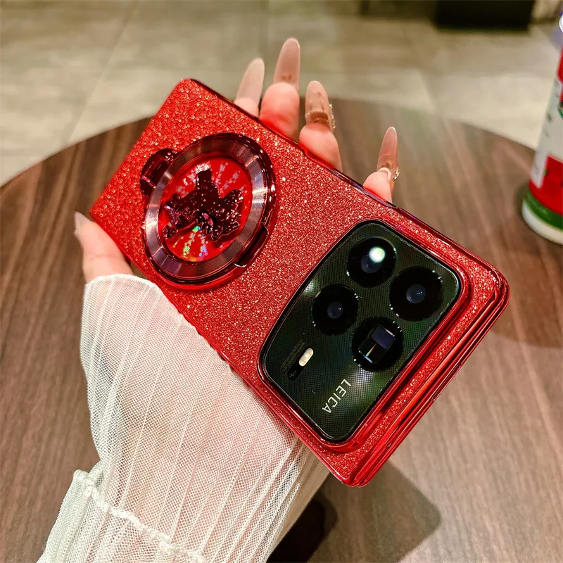Xiaomi MIX FOLD4 phone case, compatible with Mi Mix Fold 3 foldable screen, Year of the Horse rotating ring, drop-proof case.