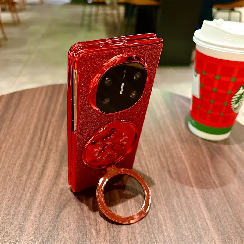 Compatible with Huawei MATE X7 and Mate X5 rotating ring foldable screen, Year of the Horse red anti-drop protective case