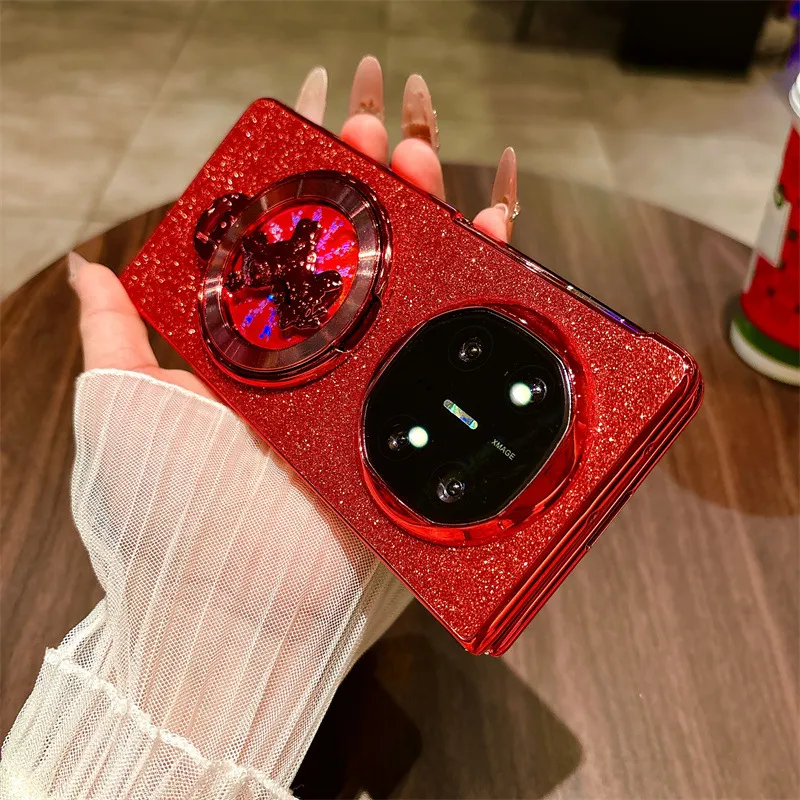 Compatible with Huawei MATE X7 and Mate X5 rotating ring foldable screen, Year of the Horse red anti-drop protective case